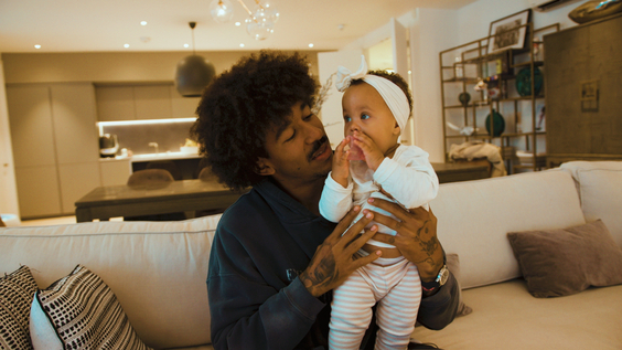Chris Richards with his daughter Luna Pierre-Richards