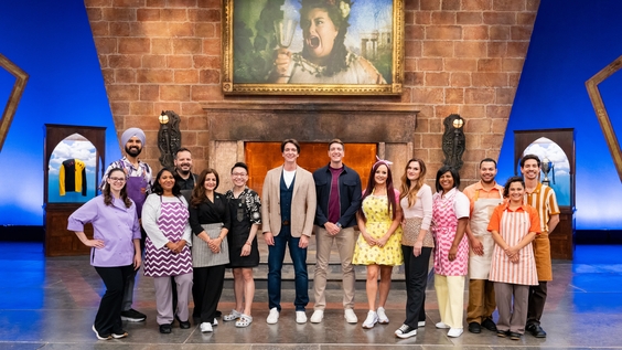 Hosts James and Oliver Phelps with Contestants Caitlin Taylor, Jujhar Mann, Kimberly Adams, Chris Teixeira, Hemu Basu, Miko Uy, Molly Robbins, Elizabeth Rowe, Priya Winsor, Andy Ortega, Angel Figueroa, and Rui Mota